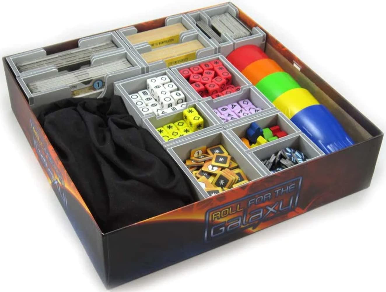 Folded Space Box Insert: Roll for the Galaxy with Ambition and Rivalry Expansions Version 2