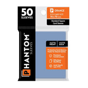 Phantom Sleeves: Orange Size 70 x 70mm: Matte Front/Back - 50 Pack - Transparent Protective Card Sleeves for Board Games, Trading Cards & Card Games