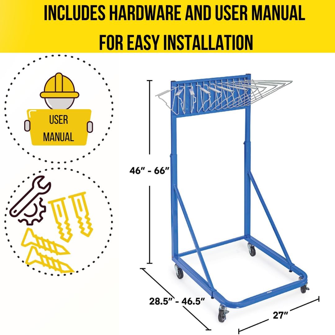 Vertical File Rolling Stand for Blueprints, Blue