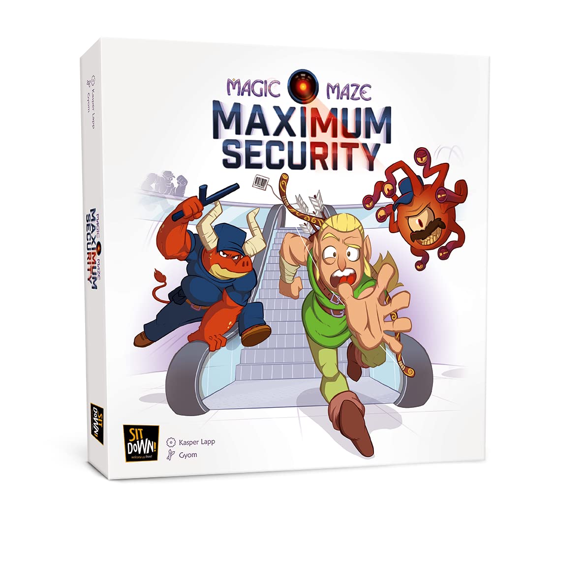Sit Down! Magic Maze - Real-Time Gameplay, Move the 4 Characters Through the Mall Before the Timer Runs Out - Co-operative, Everyone Has a Different Power, 1-8 players, 15 mins, Ages 8+, Medium