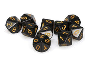 d10 Clamshell Opaque Black with Gold (10)