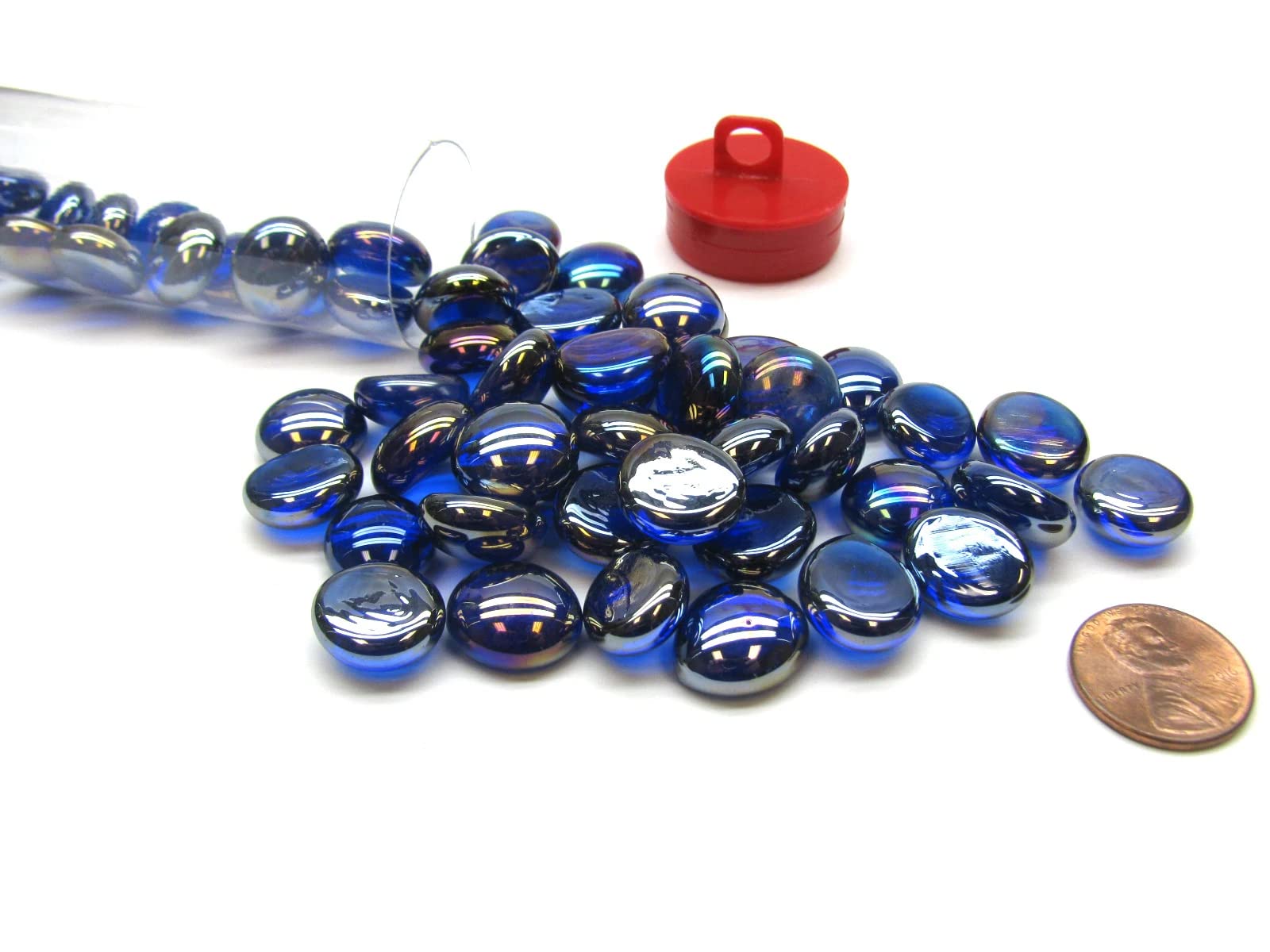 Glass Stones Tube Crystal Dark Blue Iridized (40)
