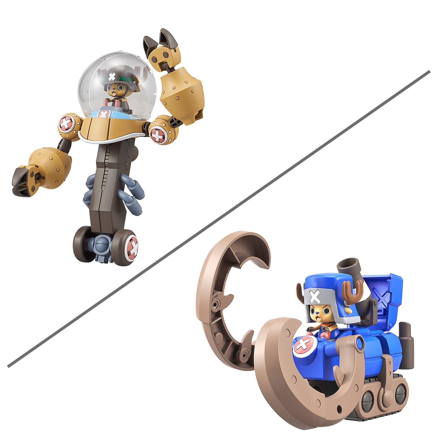 Bandai Spirits One Piece Chopper Robot Super No.2 & No.3 (Heavy Armor & Hondozer) Plastic, Color-Coded Plastic Model