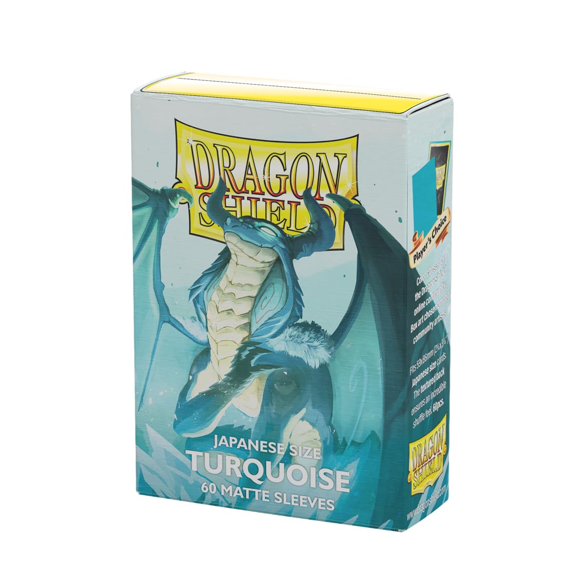 Dragon Shield | Japanese Size Card Matte Sleeves | 60 CT - Smooth & Tough Premium TCG Sleeves - Compatible with Yu-Gi-Oh, Naruto, Cardfight & Vanguard | Turquoise - Players' Choice