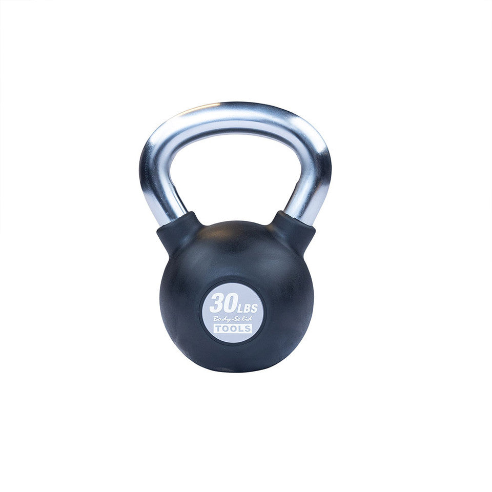 Chrome, Rubber Kettlebell 30Lb