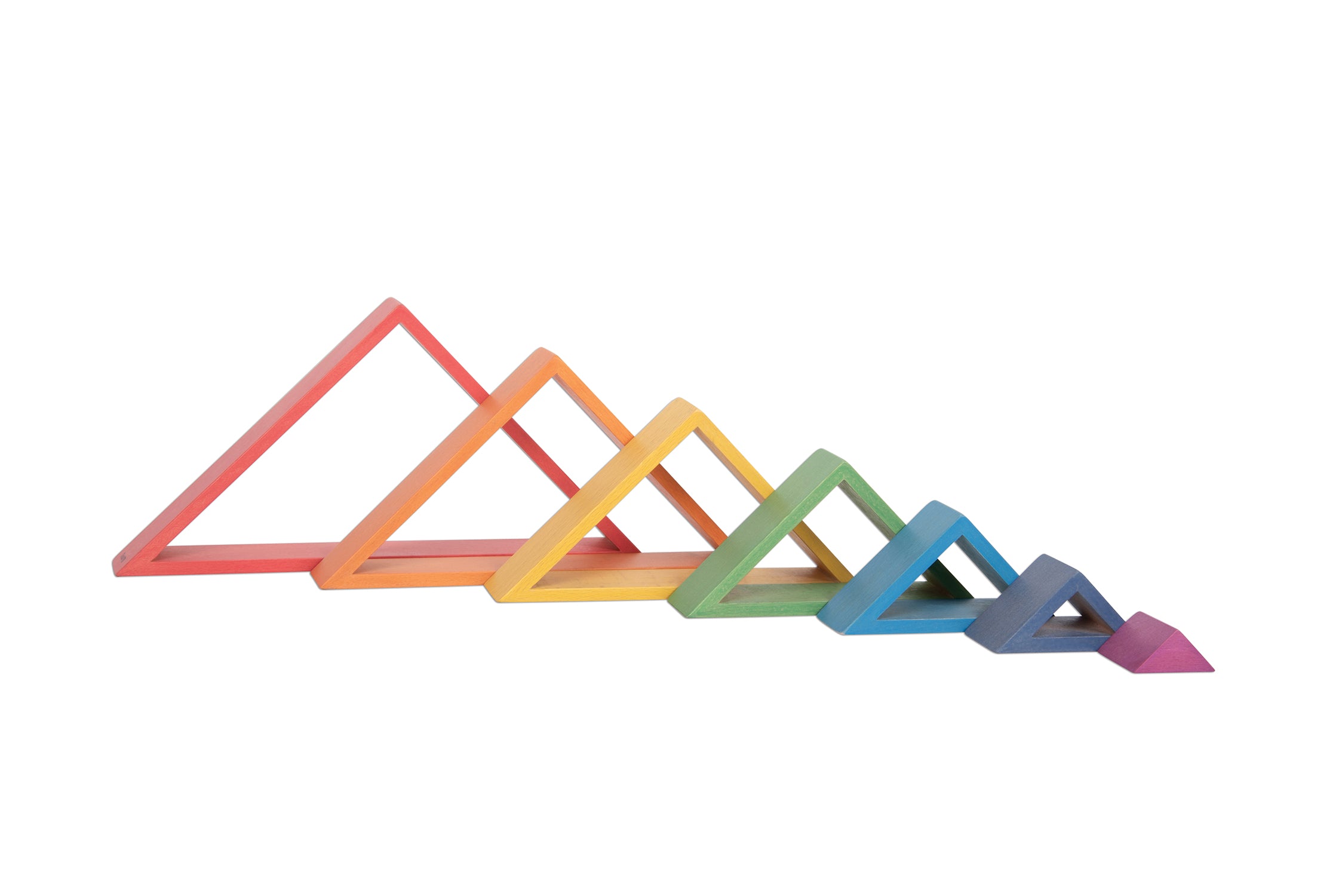 Wooden Rainbow Architect Triangles - Set of 7