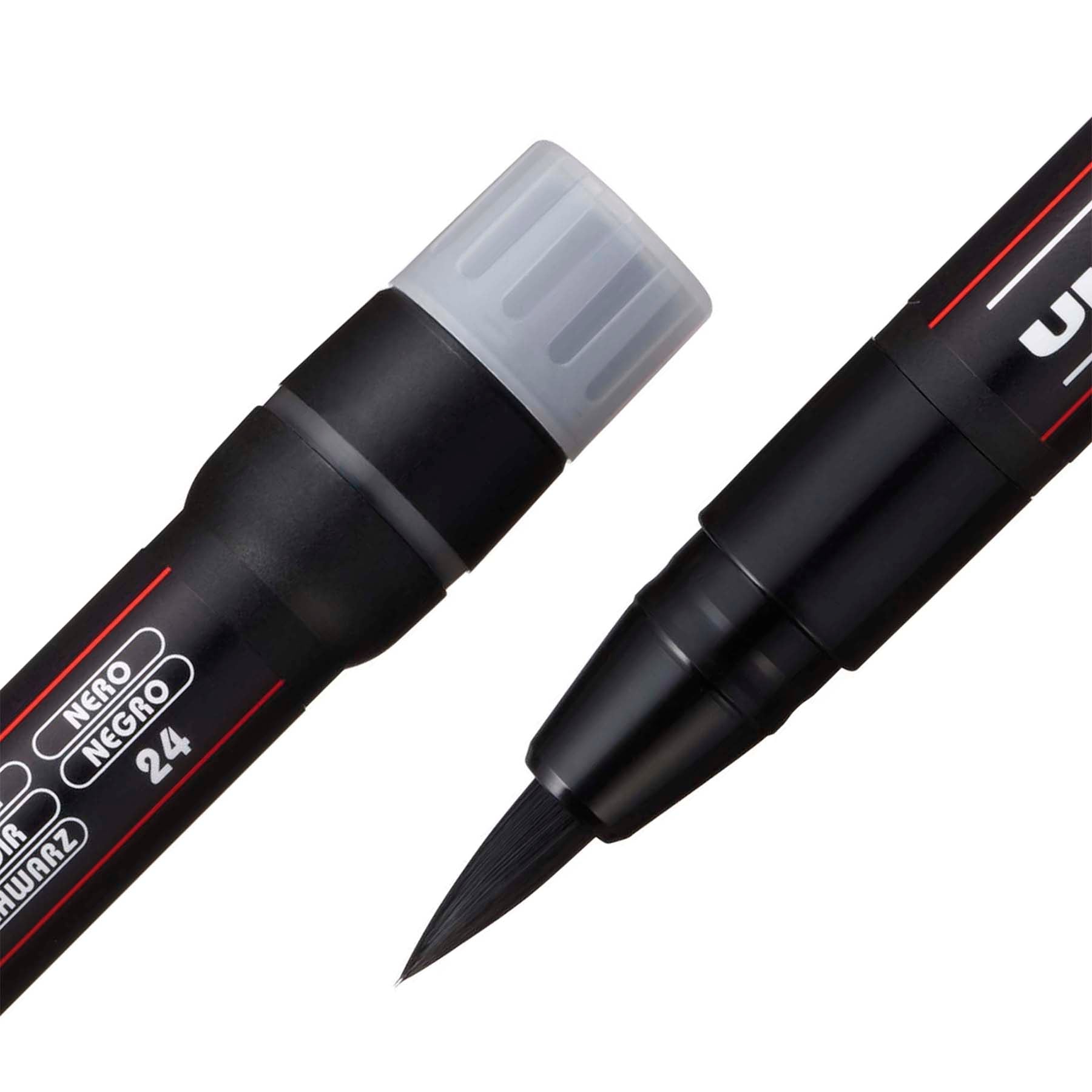 uni® POSCA PCF-350 Water-Based Paint Markers, Brush Tip (1-10mm), Black