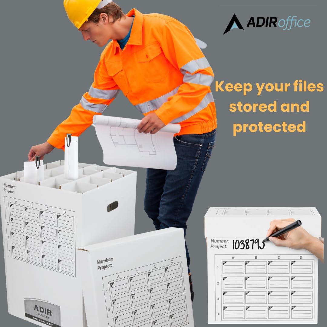 37 in. Corrugated Cardboard 16 Roll File Upright Storage Cabinet