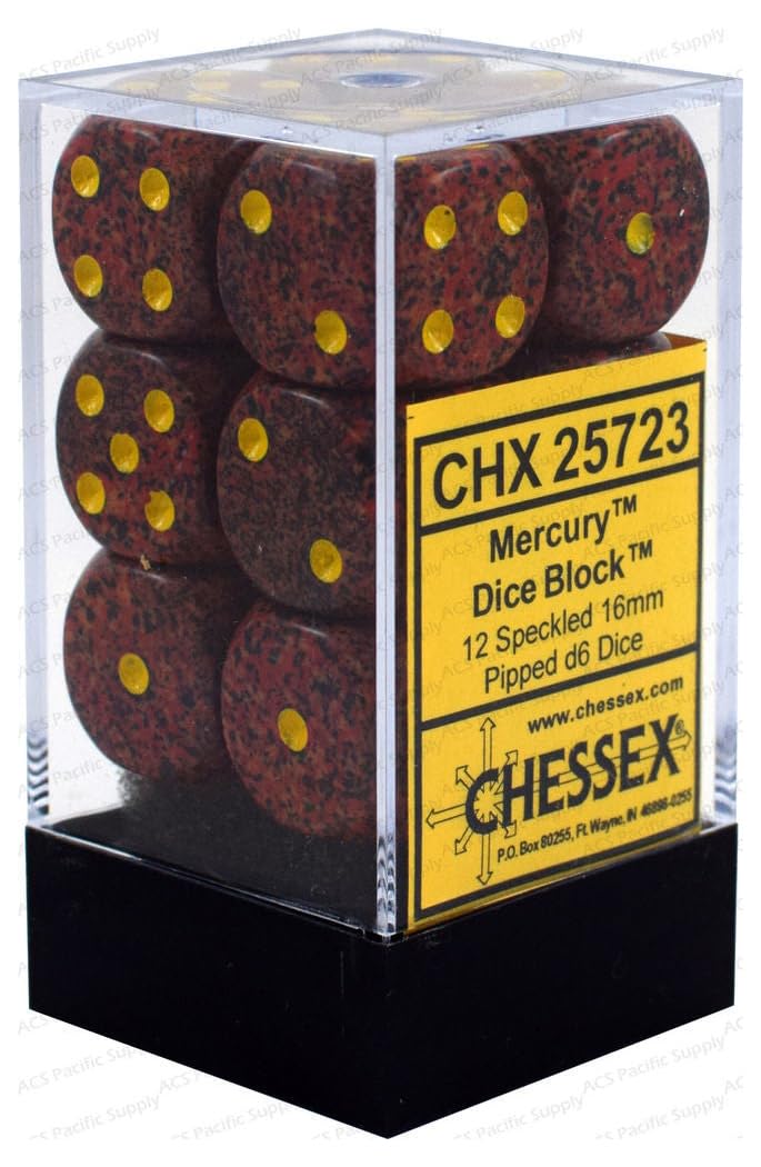 d6 Cube 16mm Speckled Mercury (12)