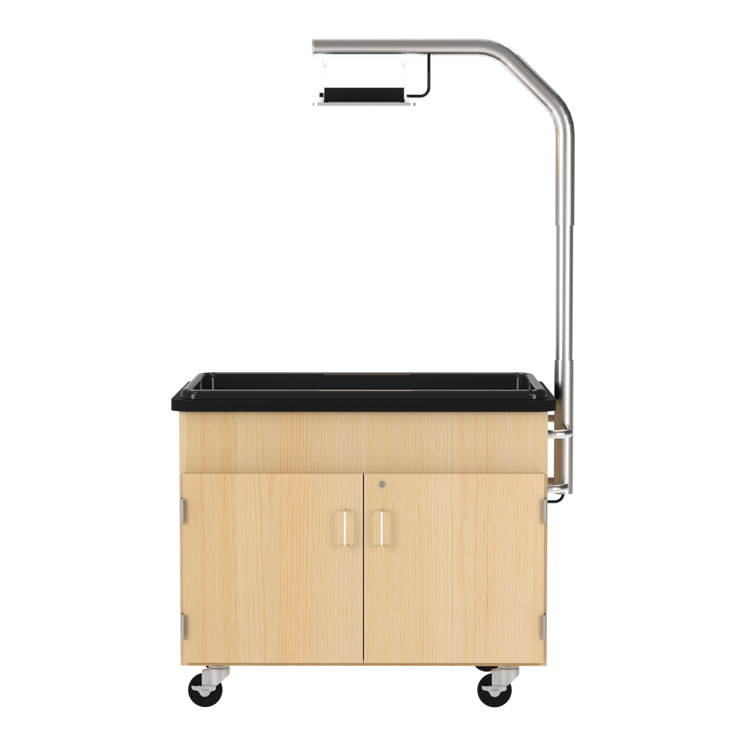 Hydroponics Growing Center, Light Hardwood, Silver Metal