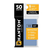Phantom Sleeves: Gold Size 50 x 75mm: Glossy Front/Matte Back - 50 Pack - Transparent Protective Card Sleeves for Board Games & Trading Cards