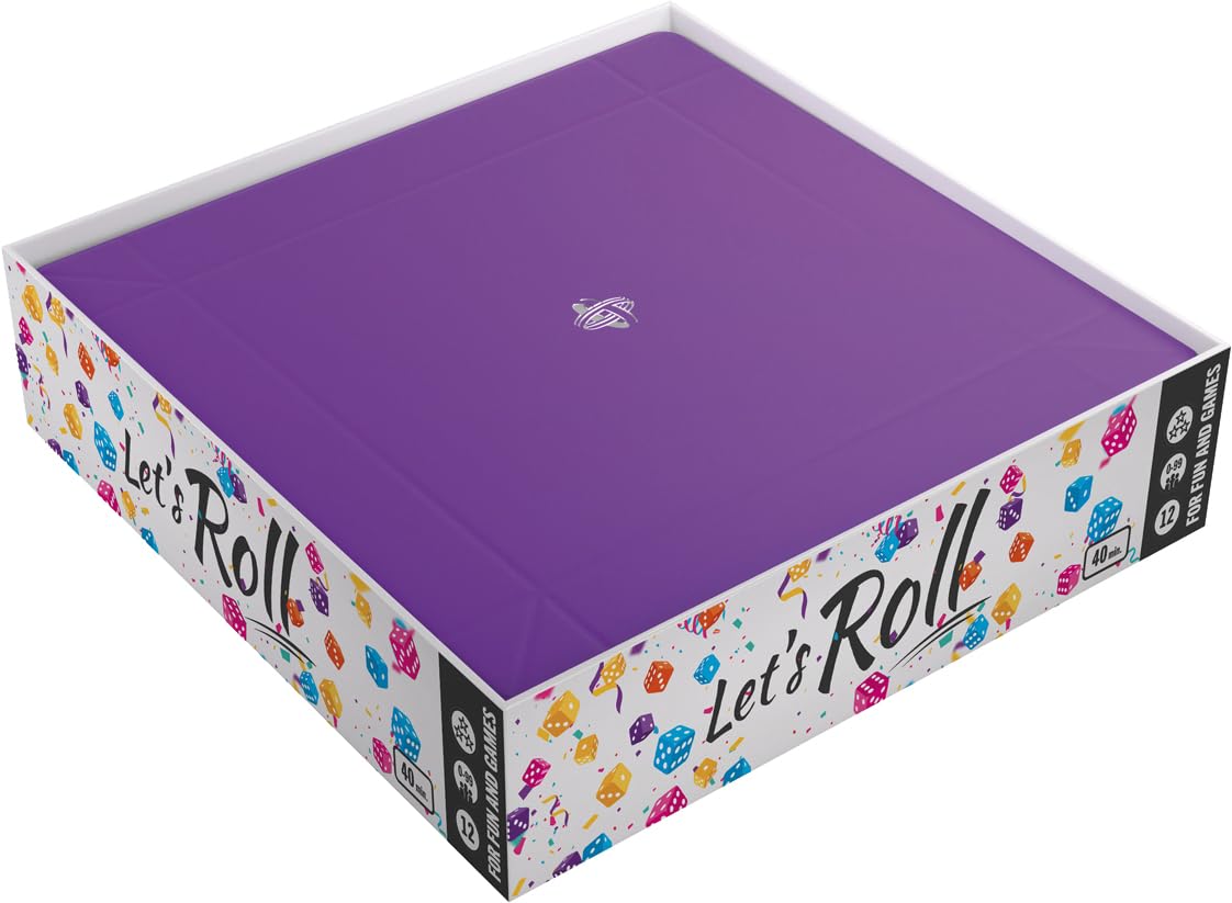 Magnetic Dice Tray - Take Control of Your Roll! Compact and Versatile Dice Tray for Tabletop Games and Board Games, Square Shape, Black/Purple Color, Made by Gamegenic