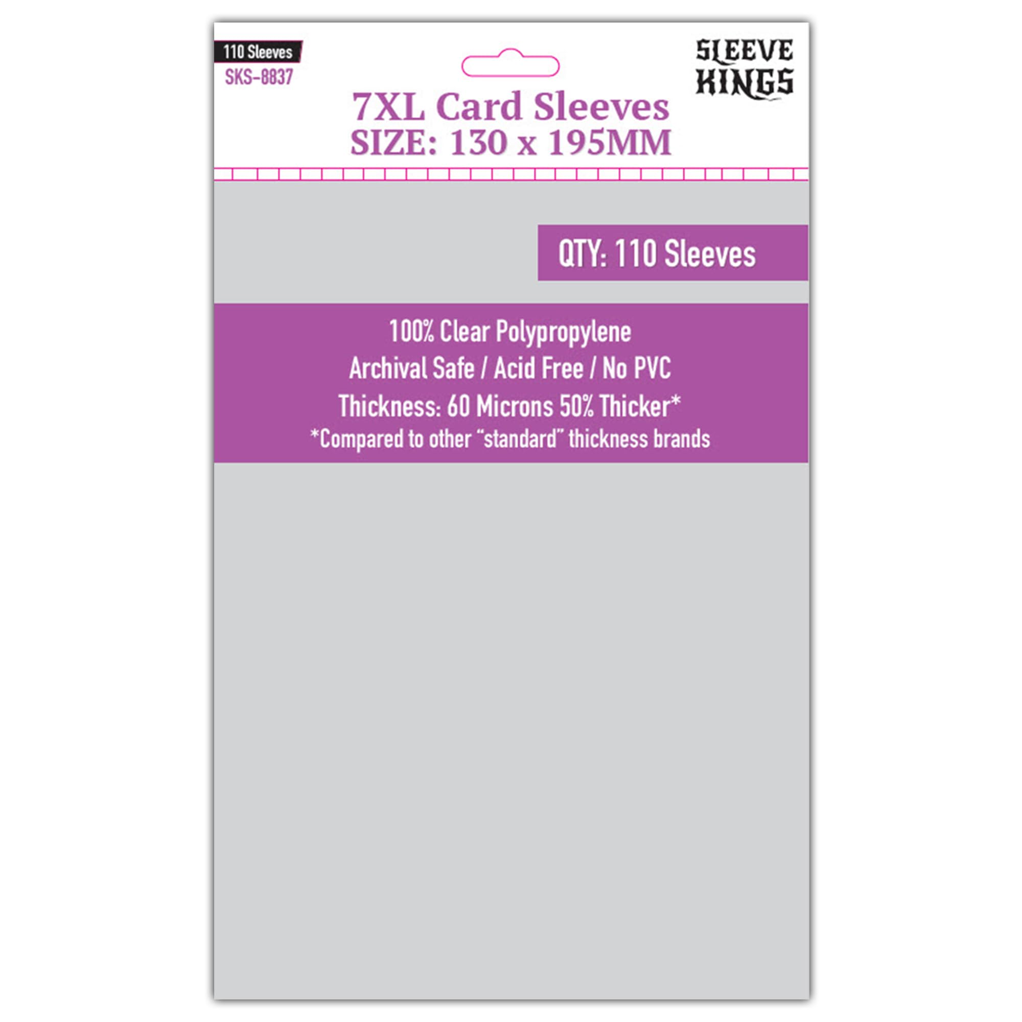Premium Card Sleeves - 7XL (130mm x 195mm) - 110 Sleeves per Pack