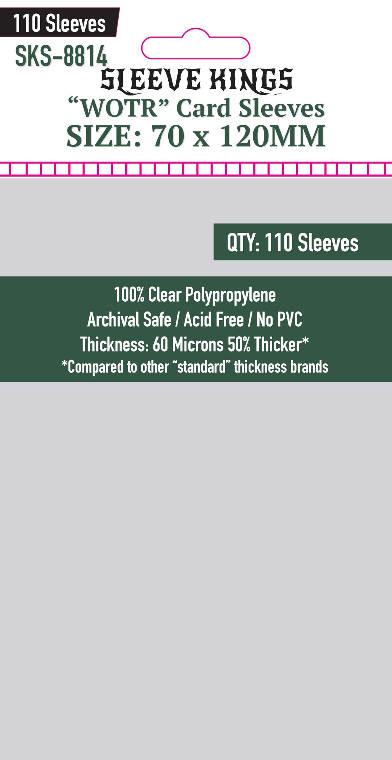 Sleeve Kings WOTR-Tarot Card Sleeves (70x120mm) -110 Pack, 60 Microns
