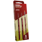 The Army Painter, Hobby Starter Brush Set, 3 Paint Brushes for Acrylic Paint incl. Drybrush, Small Detail & Standard, Fine Tip Model Brush for Miniature Fantasy Painting