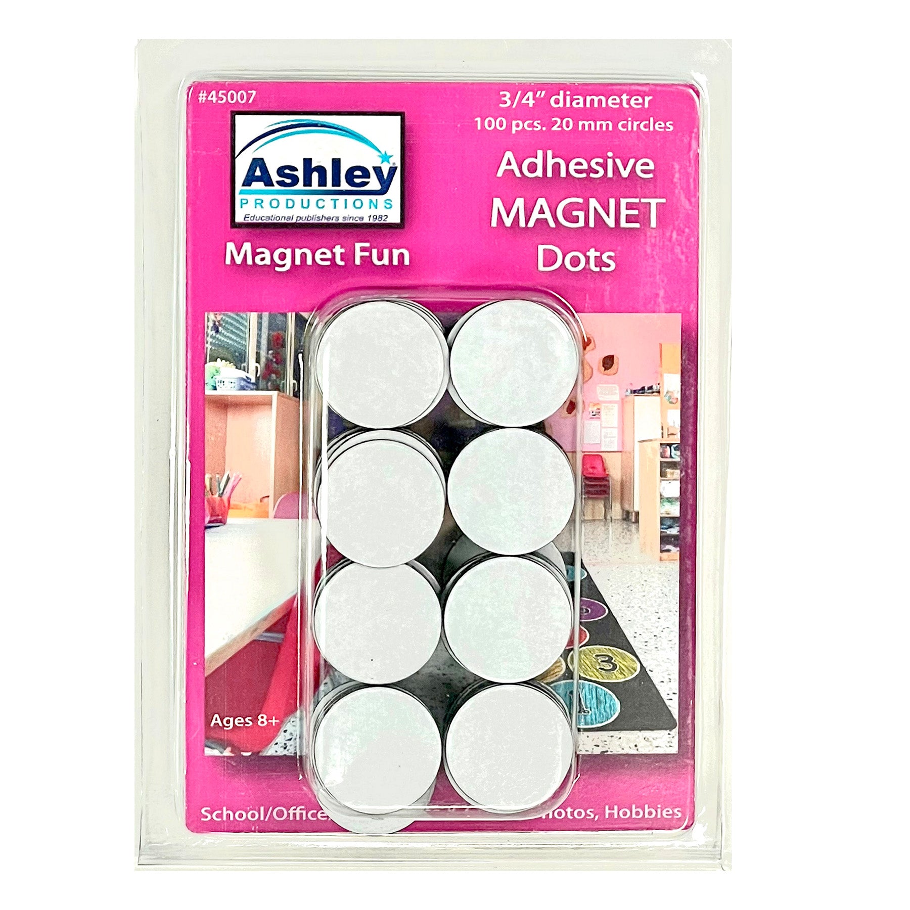 MAGNETIC ADHESIVE DOTS 100CT 3/4IN