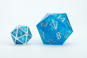 FanRoll Tales of The Valiant Mega D20 Dice, 35mm, Blue Valor, Mammoth Dice