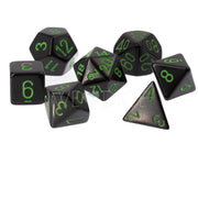 Chessex Poly Set Black w/Green (7)