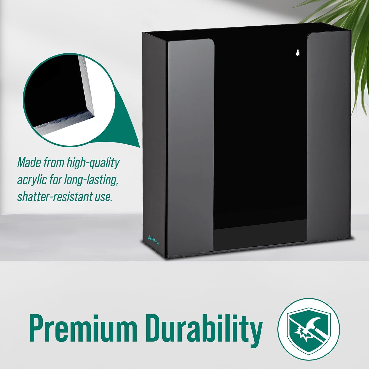 Double Box Capacity Acrylic Black Glove Dispenser 2 Pack
