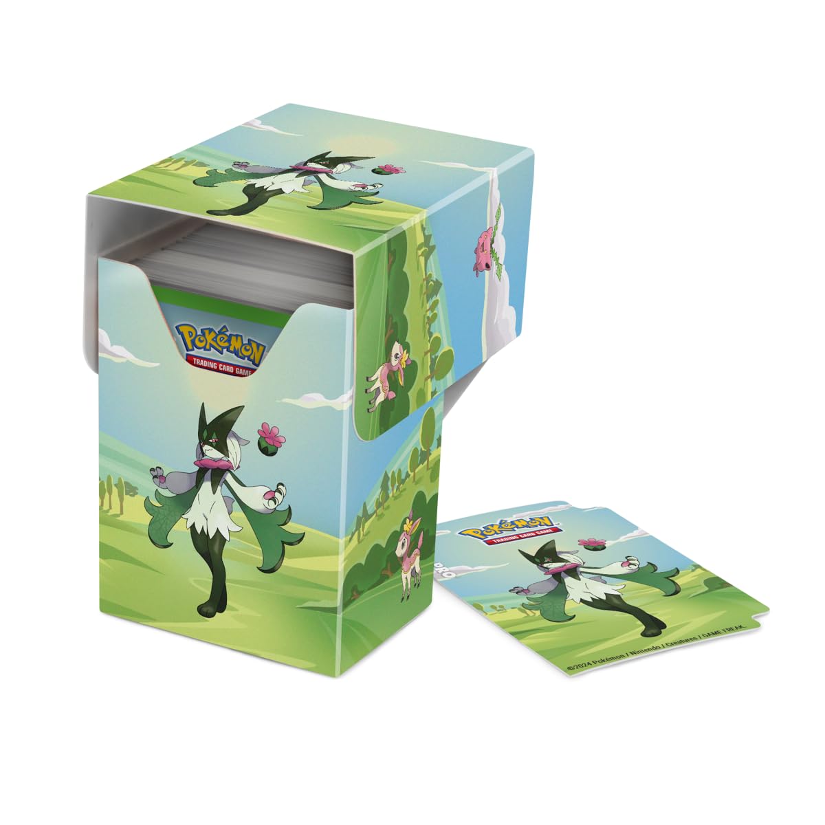 Gallery Series: Morning Meadow Full View MTG Deck Box - Vibrant Grass-Type Pokémon Art - Commander Deck Box with Secure Lid - Archival-Safe Storage for Deck Box MTG - 75 Card Capacity