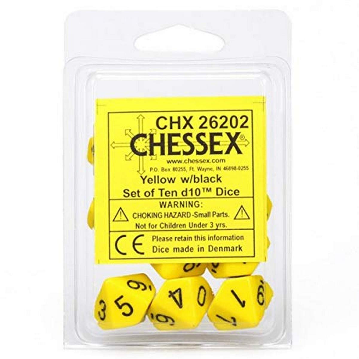 d10 Clamshell Opaque Yellow with Black (10)