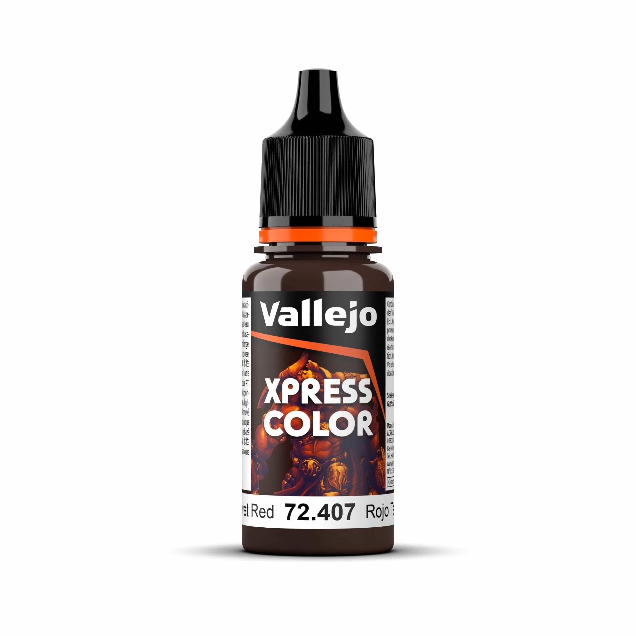 Vallejo - Xpress Color | Velvet Red 18 ml. (0.6 fl.oz.) | Speedy Application and Drying | Vibrant and Saturated Tones | Allows Colors to Flow Easily over the Miniature Surface