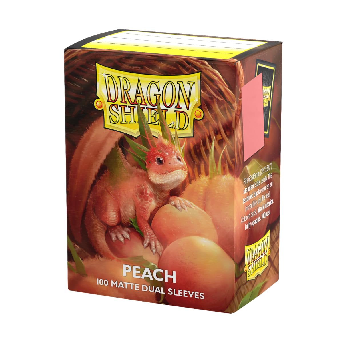 Dragon Shield | Matte Dual Standard Size Card Sleeves | 100 CT - Smooth & Tough Premium TCG Sleeves - Compatible with Pokemon, Flesh & Blood, One Piece & Magic The Gathering | Peach