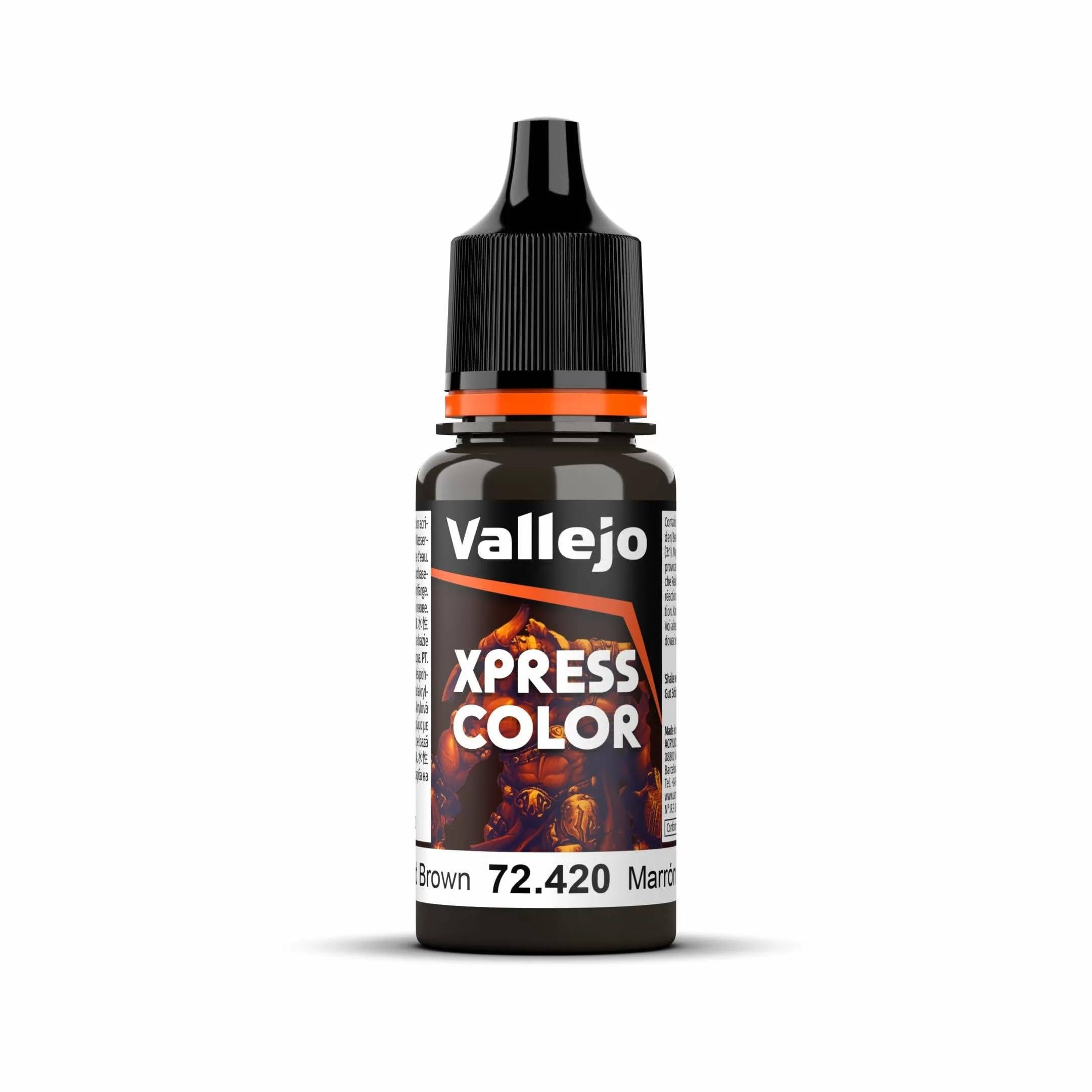 Vallejo - Xpress Color | Wasteland Brown 18 ml. (0.6 fl.oz.) | Speedy Application and Drying | Vibrant and Saturated Tones | Allows Colors to Flow Easily over the Miniature Surface