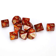 d10 Clamshell Scarab Scarlet with Gold (10)