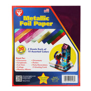 Metallic Paper - 8.5"x10", 20 shts, 2 ea. Of 10 asst'd colors