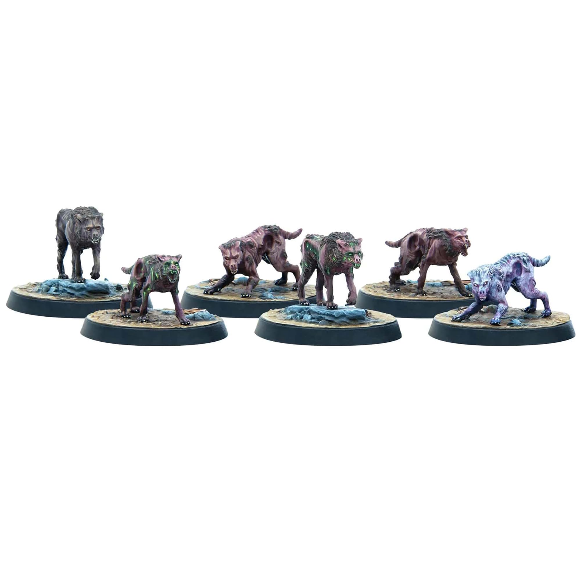 Modiphius Entertainment: Fallout: Wasteland Warfare Creatures: Mongrel Scavenging Pack - 6 Figures, Unpainted 32mm Multi-Part Resin Miniatures, RPG