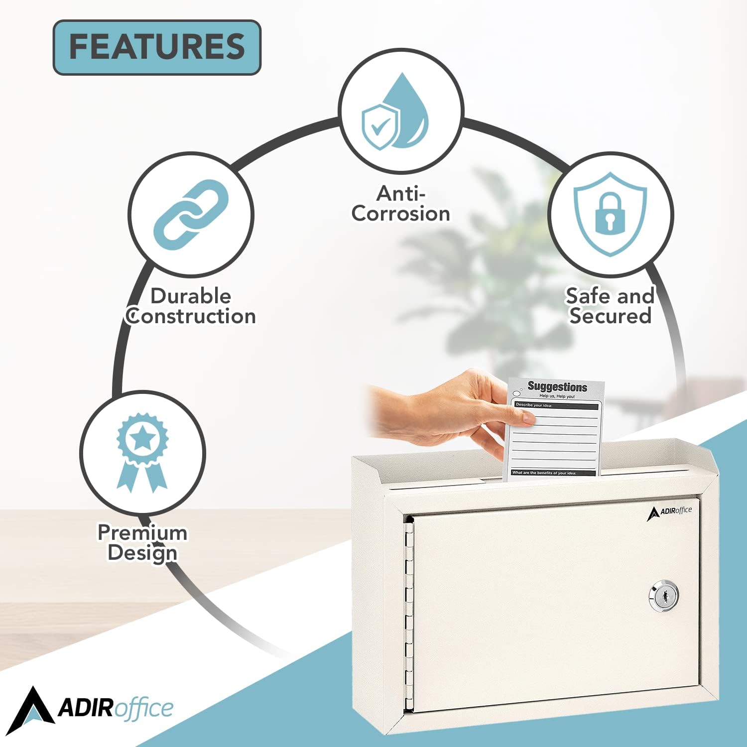 Wall Mountable Medium Size Steel Multi-Purpose Suggestion Drop Box