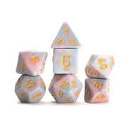 Sirius Dice Poly Set - Unicorn, Pink w/Gold (7)