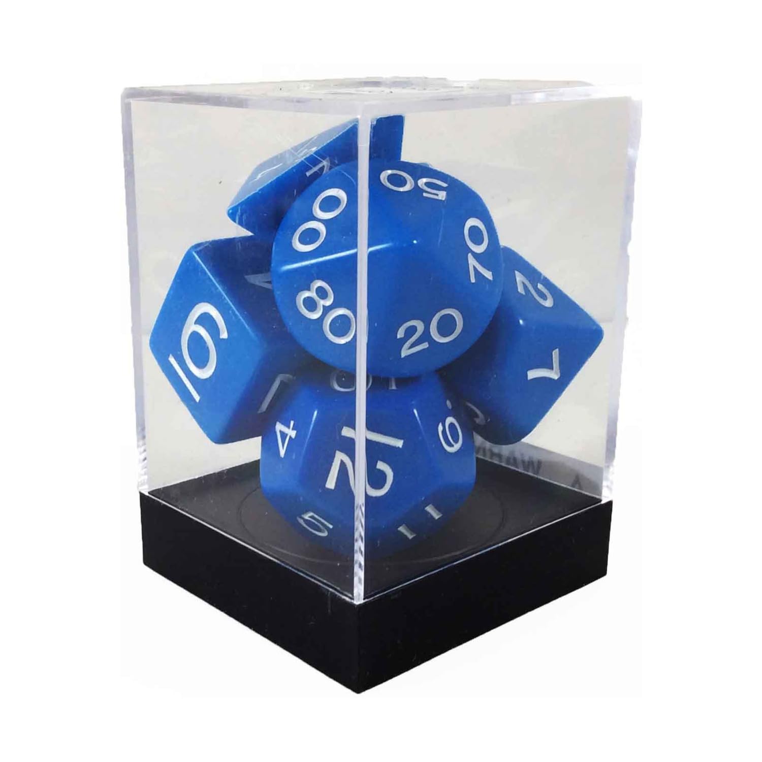 7-Set Cube Opaque Jumbo Blue with White