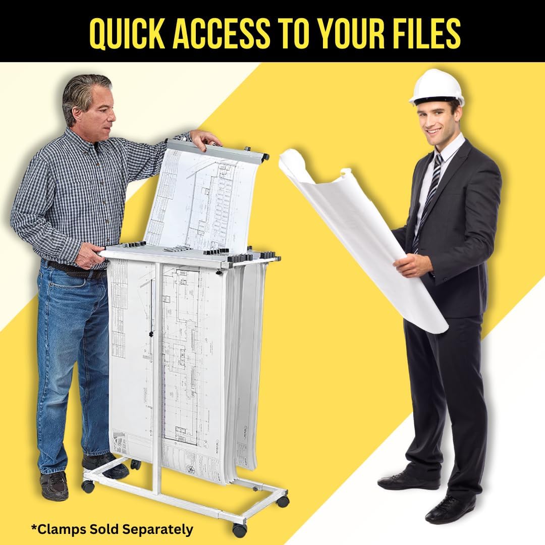 Mobile Vertical Plan Center for Blueprints, White