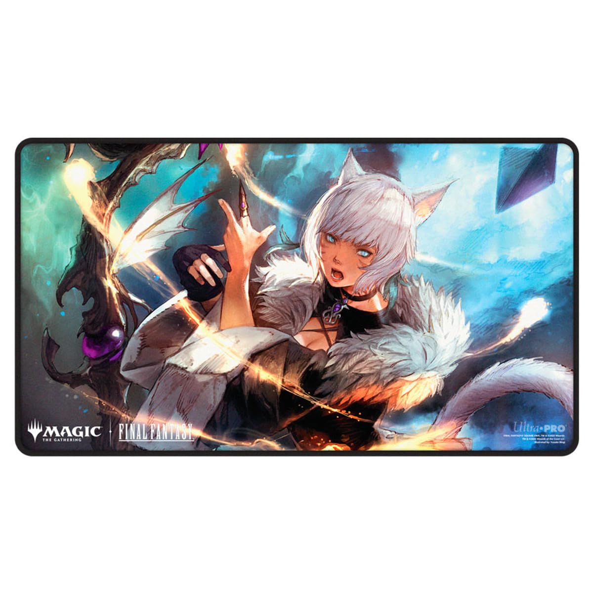 Final Fantasy x Universes Beyond Y'shtola, Secret Seeker Black Stitched Playmat for Magic: The Gathering