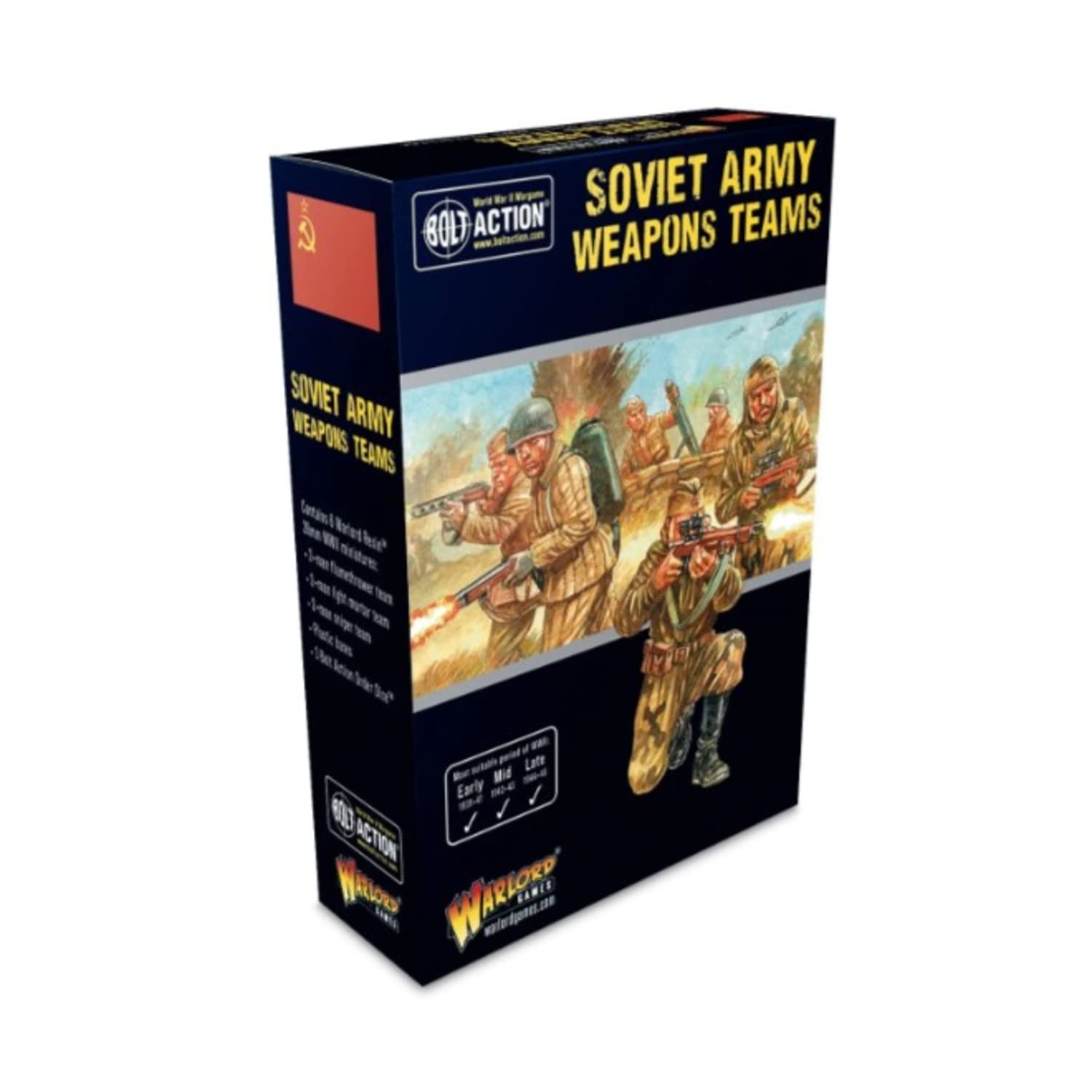 Warlord Games Bolt Action WWII Soviet Army Weapons Teams Figures 1:56 Military Table Top Wargaming Plastic Model Kit 402214010