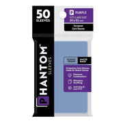 Phantom Sleeves: Purple Size 59 x 92mm: Glossy Front/Matte Back - 50 Pack - Transparent Protective Card Sleeves for Board Games & Trading Cards