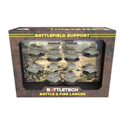 BattleTech Battlefield Support: Battle & Fire – Eight Plastic Miniatures with Dry-Erase Alpha Strike Cards & Crew Cards for Classic BattleTech and Alpha Strike Tabletop Wargaming Expansion