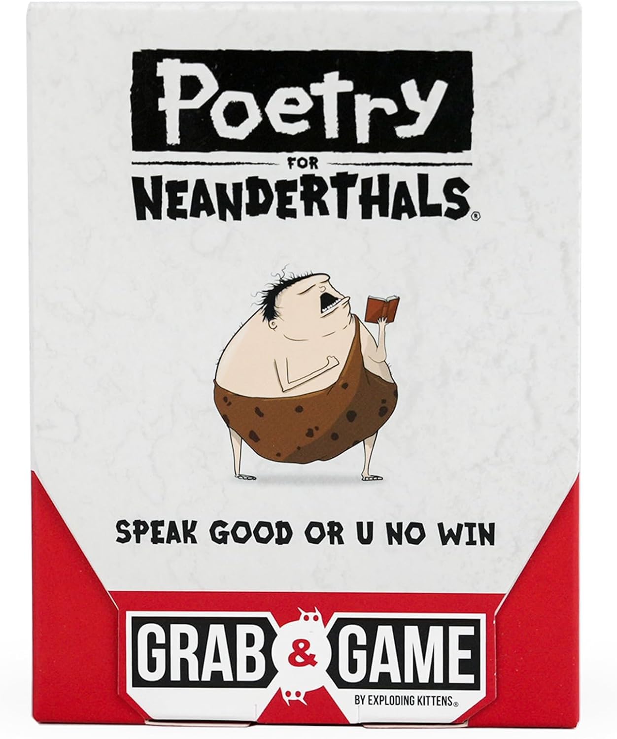 Exploding Kittens Poetry for Neanderthals Grab & Game 2+ Players - Ages 7+ - 10 Minutes to Play - Travel Sized Word Guessing Game - Party Game, Family Game Night, Kid and Adult Card Game