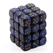 Chessex DND Dice Set D&D Dice-12mm Scarab Royal Blue and Gold Plastic Polyhedral Dice Set-Dungeons and Dragons Dice Includes 36 Dice – D6, Various (CHX27827), Small (10mm - 14mm)
