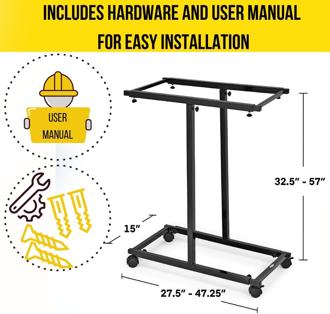 AdirOffice Blueprint Steel Vertical Plan Center, Black with 6046 36 in. Aluminum Hanging Clamps (6 Pack)
