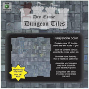 Dry Erase Dungeon Tiles, Shapes, and Sizes Graystone Nine 10" Squares