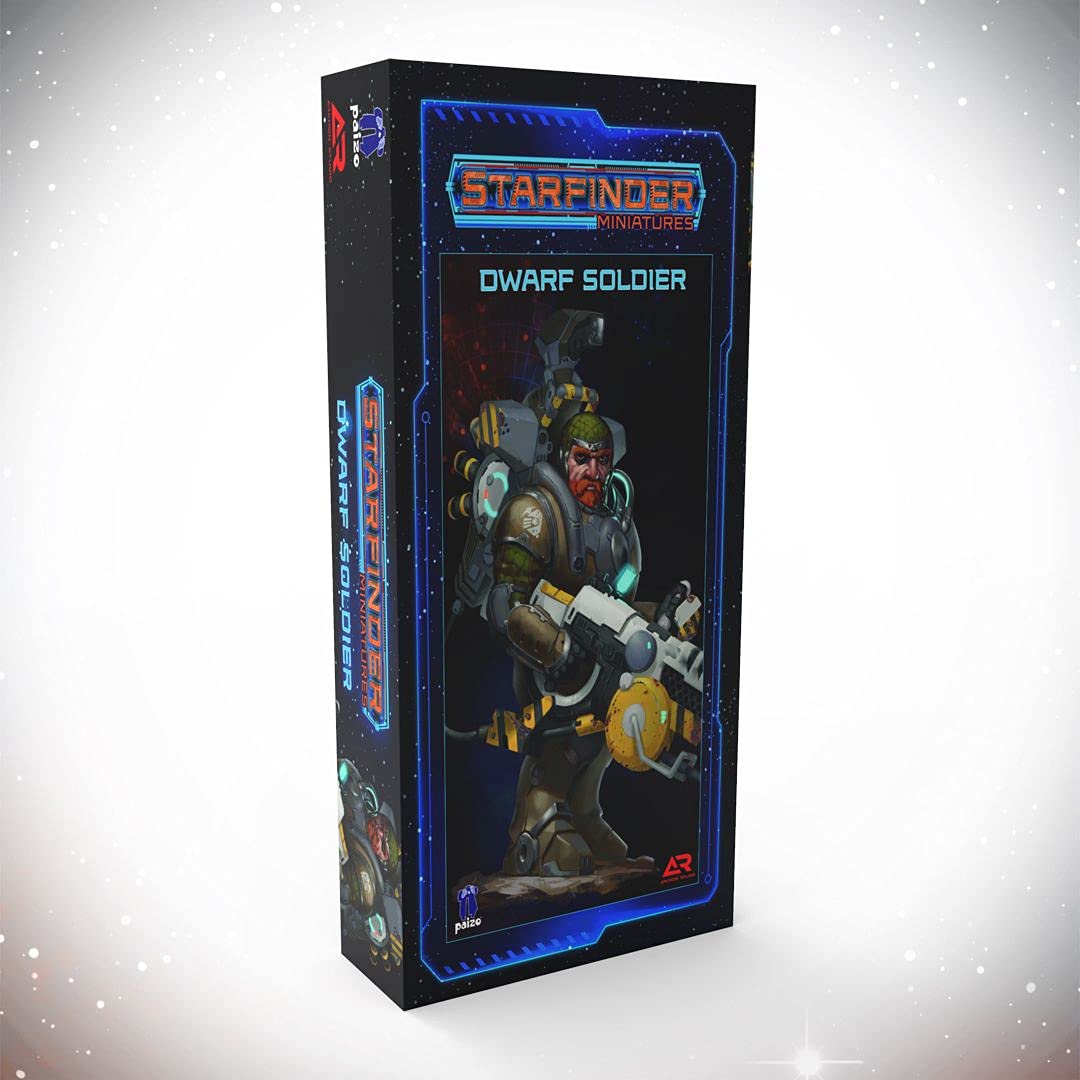 Starfinder: Unpainted Miniatures: Dwarf Soldier- 32mm Unpainted Plastic Miniatures by Archan Studio - for Kids and Adults Ages 14+
