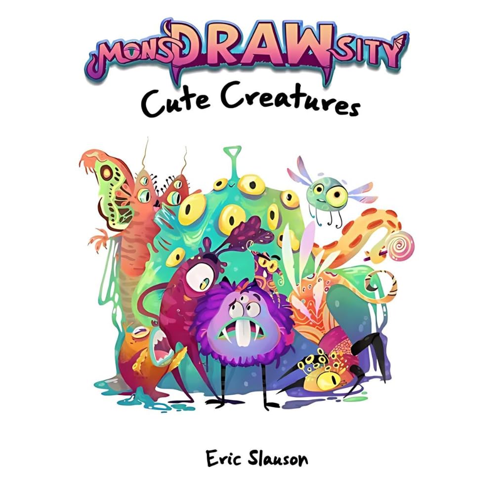Deep Water Games MonsDRAWsity Cute Creatures 40-Card Expansion, Drawing Party Game on Verbal Description, Take Turns Describing & Drawing a Monster - Be The Player Whose Drawing Most Closely Matches