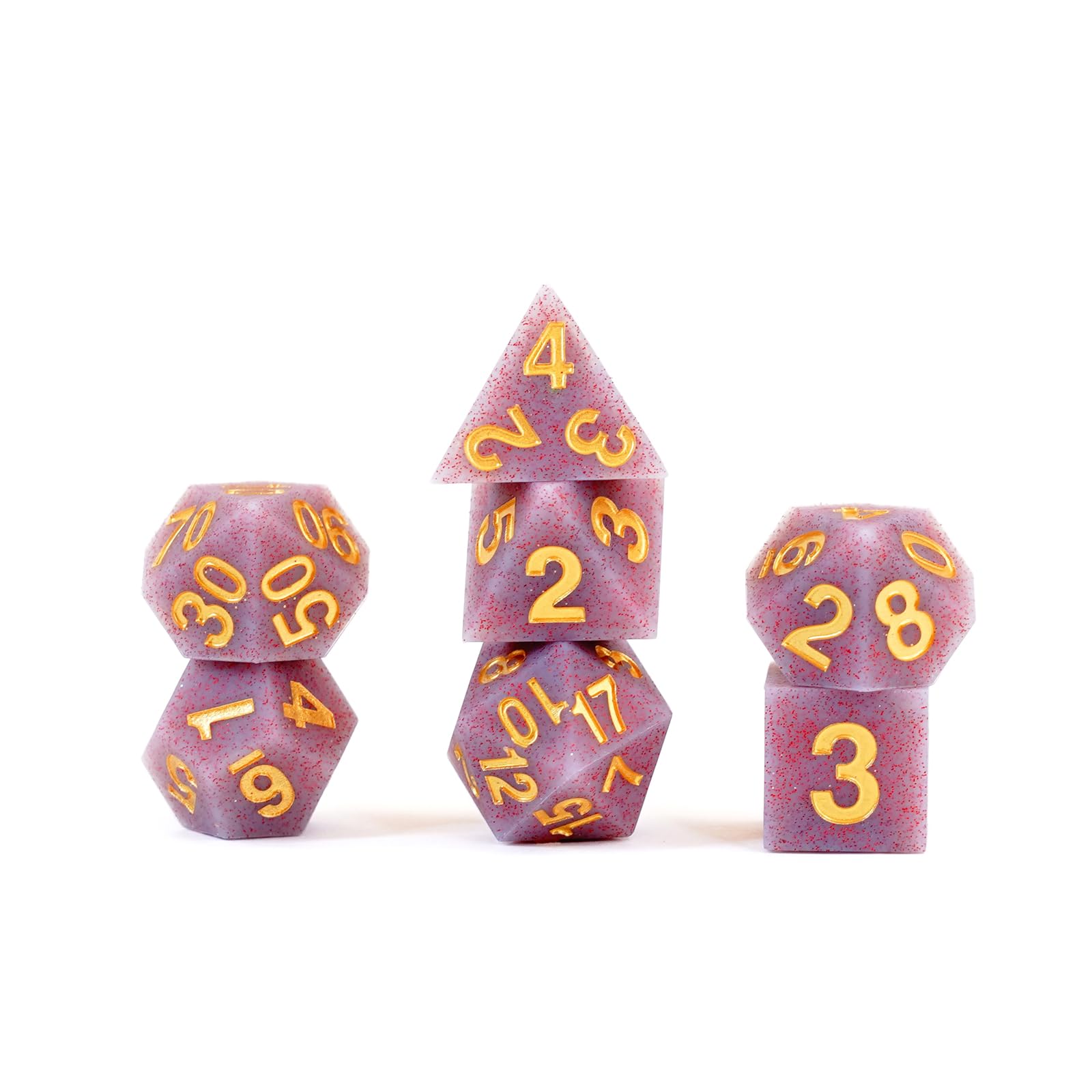 Sharp Edge Silicone Rubber Dice Set: Volcanic Soot