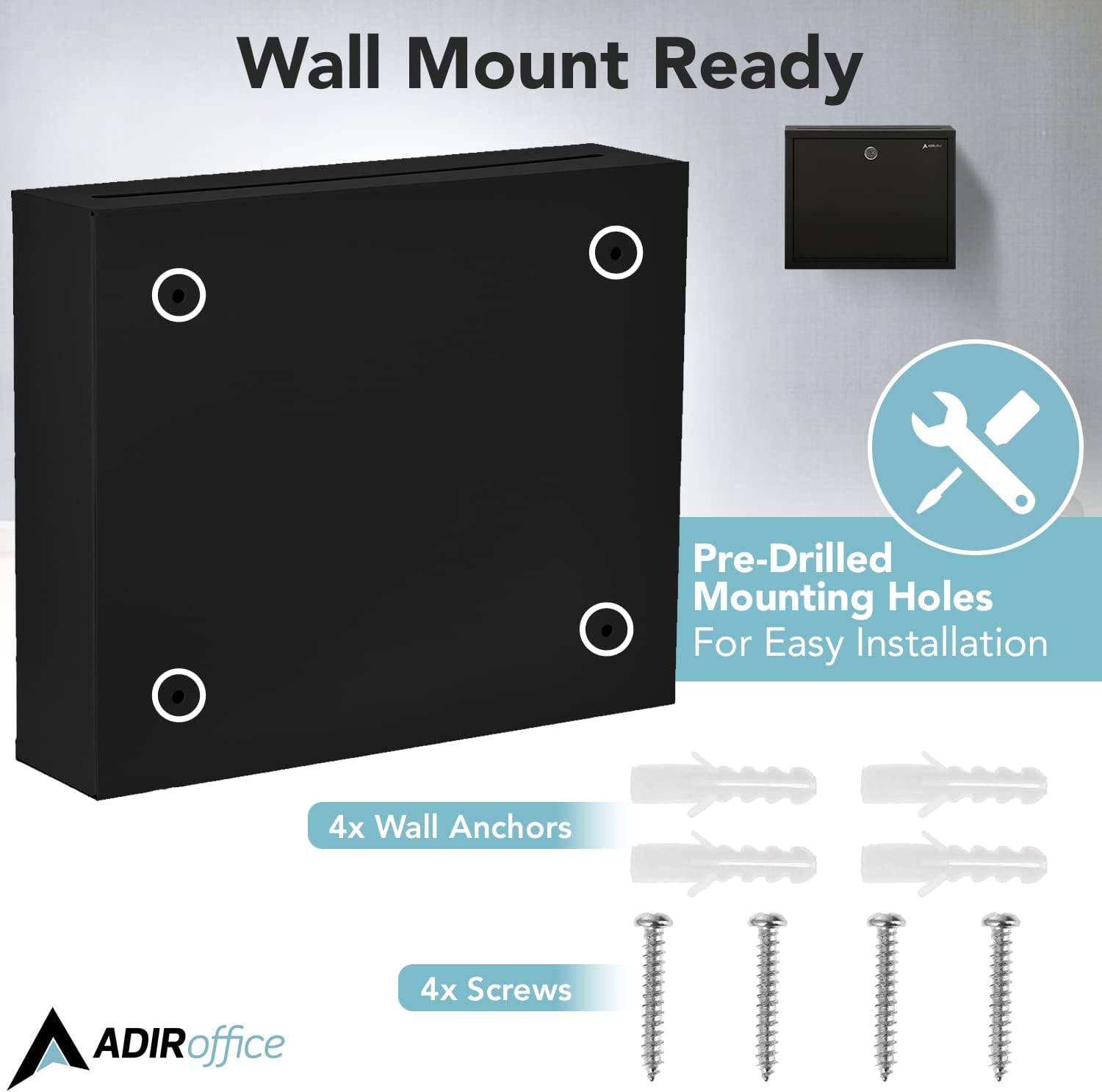 Wall Mountable Large Steel  Drop Box