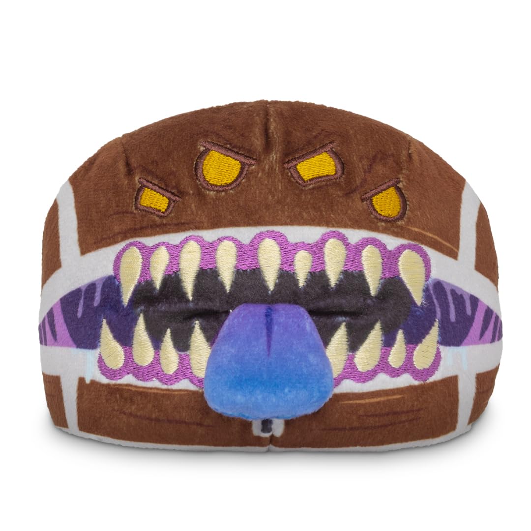 TeeTurtle Reversible Dungeons and Dragons Chest and Mimic 4-Inch Two-Sided Flip Plush Toy with Embroidered Details - Cute Mini Collectible Plush for Kids, Teens, and Adults