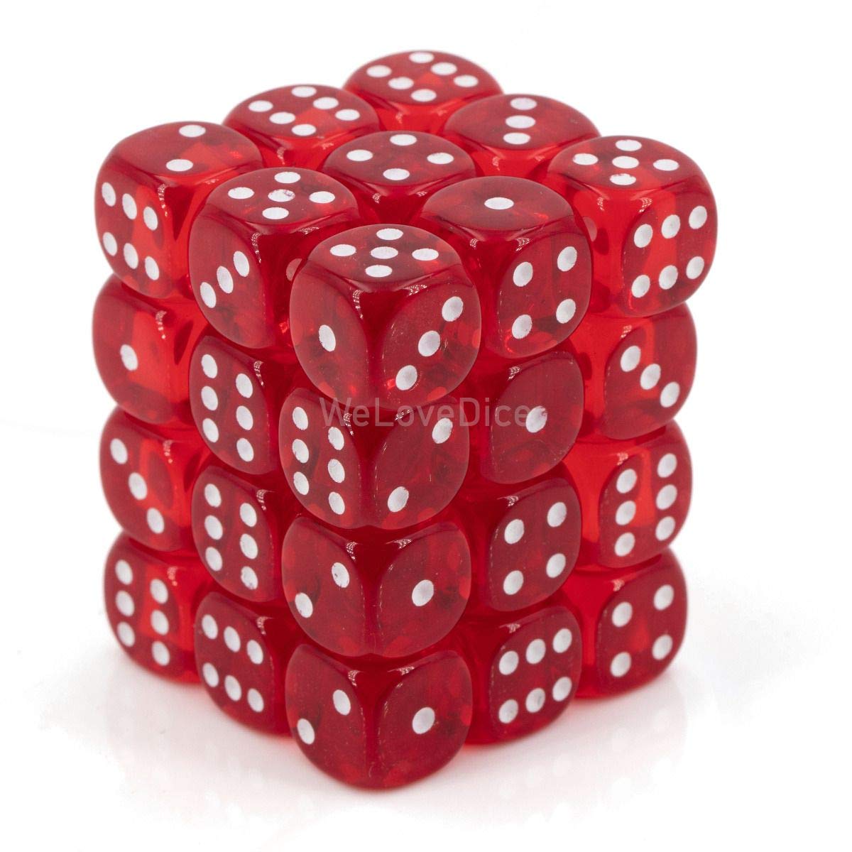 Chessex DND Dice Set-Chessex D&D Dice-12mm Translucent Red and White Plastic Polyhedral Dice Set-Dungeons and Dragons Dice Includes 36 Dice – D6, Various (CHX23804)