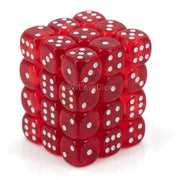 Chessex DND Dice Set-Chessex D&D Dice-12mm Translucent Red and White Plastic Polyhedral Dice Set-Dungeons and Dragons Dice Includes 36 Dice – D6, Various (CHX23804)